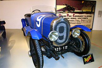 La première machine victorieuse au Mans, en 1923, au Musée des 24 Heures du Mans.
