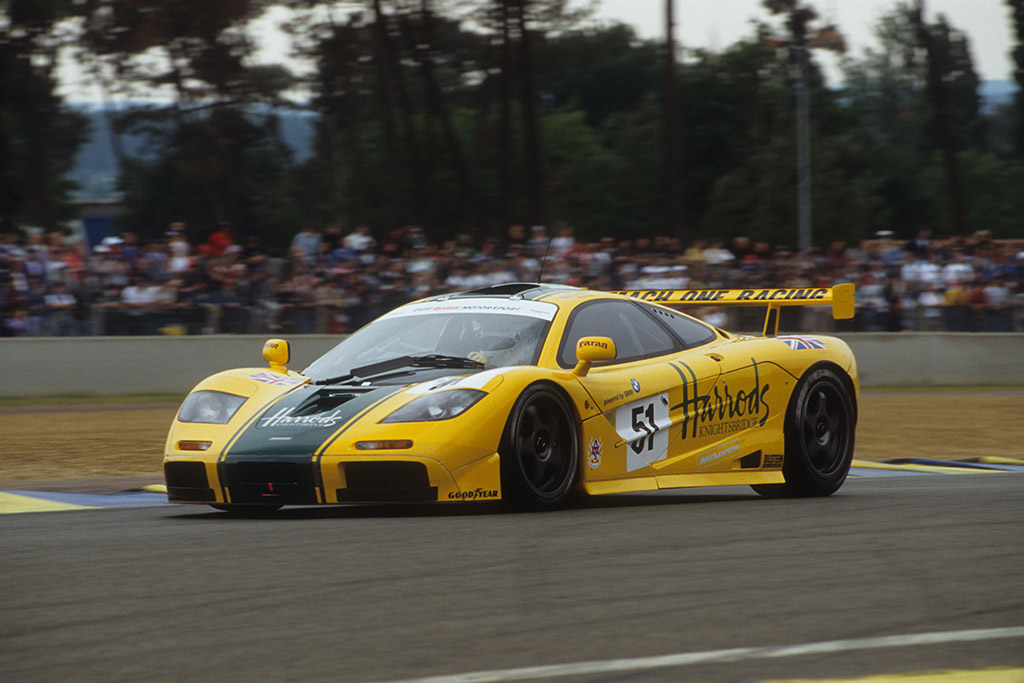 The Mach One Racing Mclaren F1 GTR that Derek Bell drove with son Justin and Andy Wallace at the 1995 24 Hours of Le Mans.