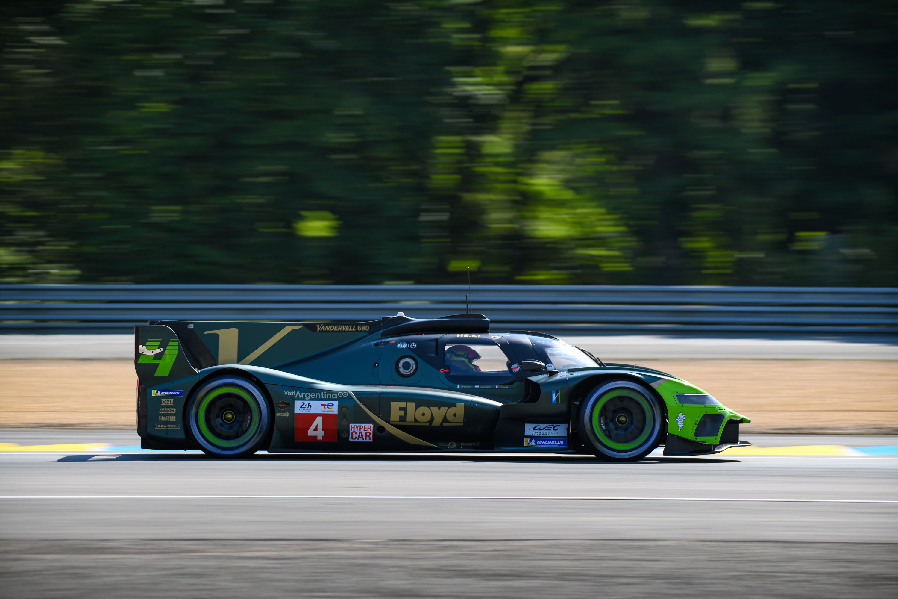 The Vanwall Vandervell 680 is quite simply unique, sharing its colours with the forest.