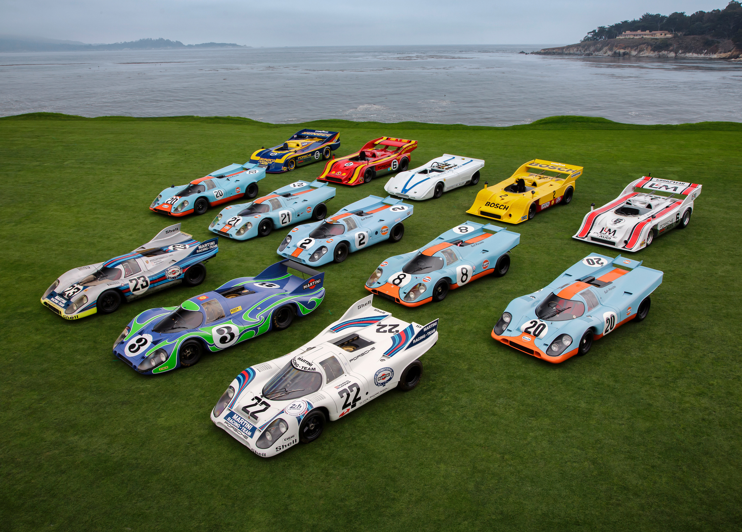 Porsche 917s (in all colours) often win awards at concours d'élégance and are snapped up at a premium. In 2017, the 917 driven by Steve McQueen and formerly owned by Swiss driver Jo Siffert sold for €12,000,000.