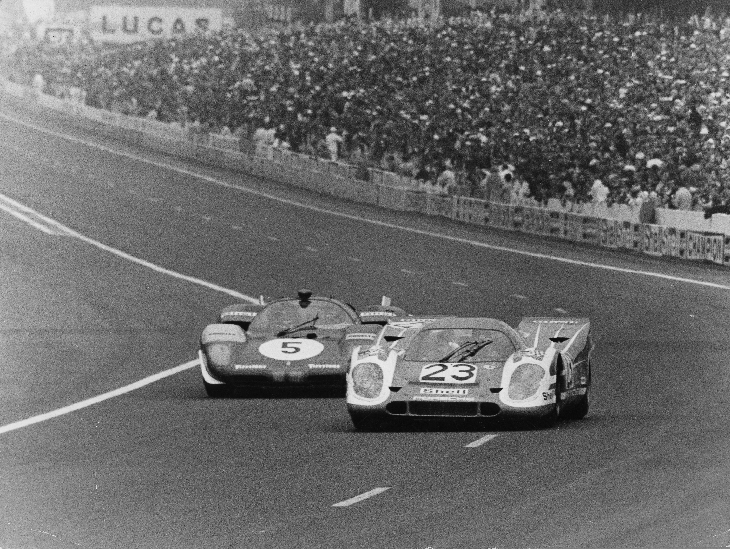 Hans Herrmann and Richard Attwood knew they had the best car. While the other 917s and the Ferrari 512 Ss started full throttle, they took it a little easier.