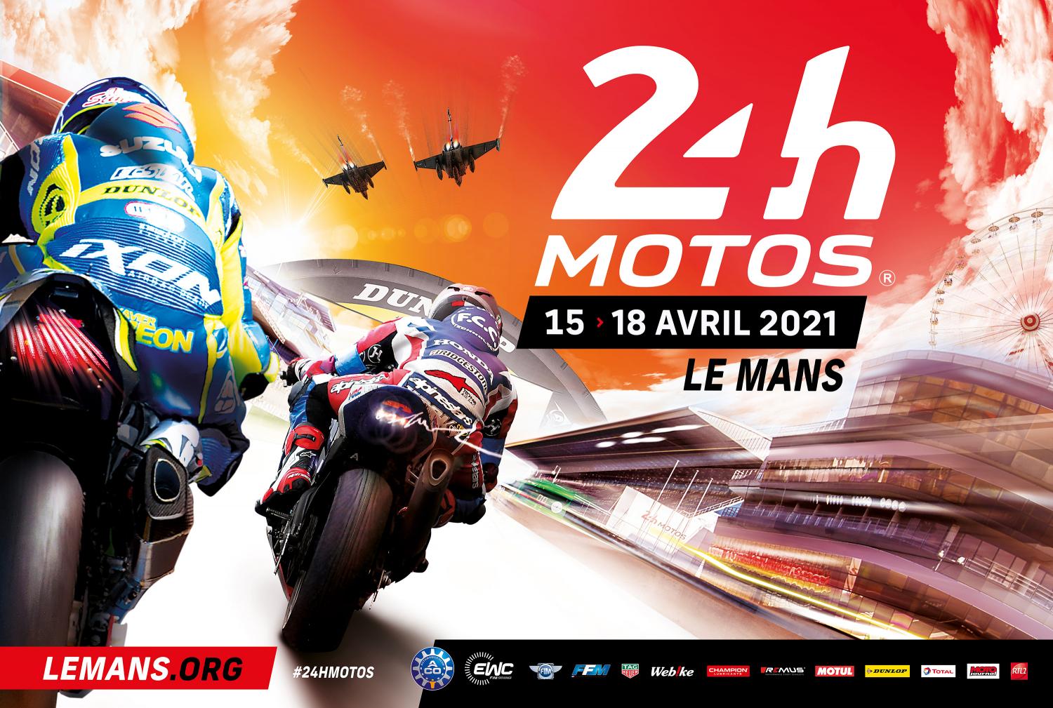 24 Heures Motos 2021 - Une affiche vibrante comme une machine lancée