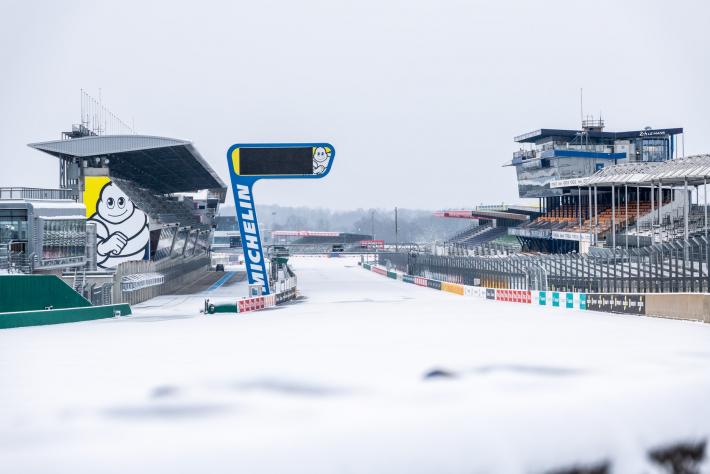 Le circuit Bugatti sous la neige