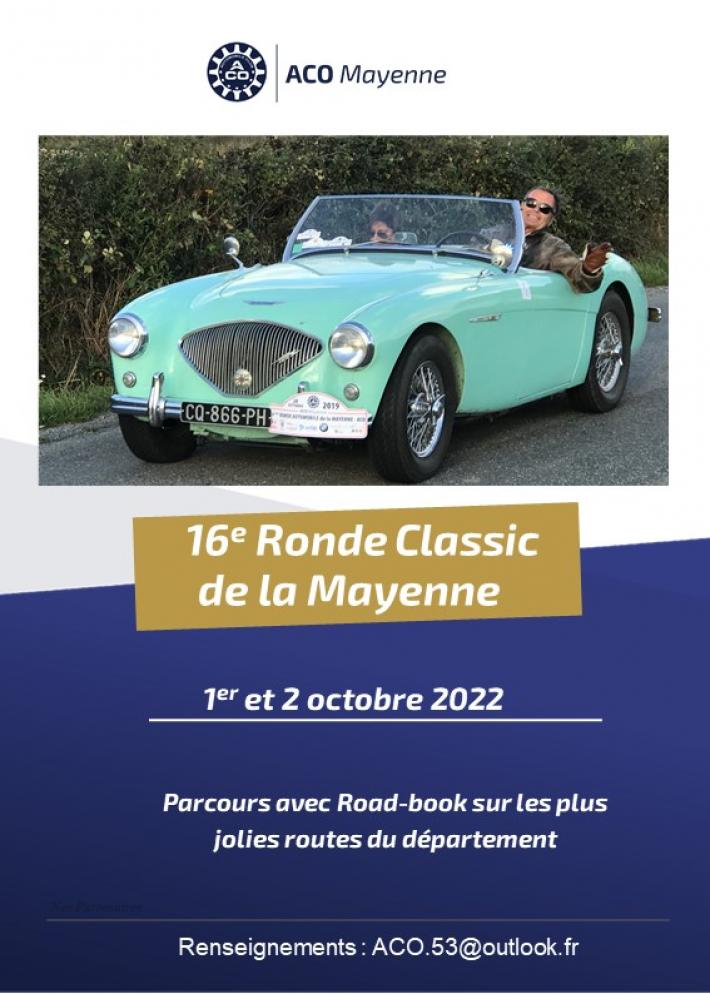 Club ACO - La Ronde Classic de la Mayenne prévue les 1er et 2 octobre